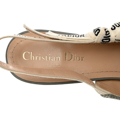Christian Dior Technical Canvas Ribbon J'Adior Slingback 100mm Pumps 39.5 Grey Stone 7 of 13
