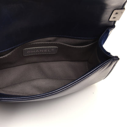 Chanel Velvet Quilted Small Boy Flap Blue 5 of 9