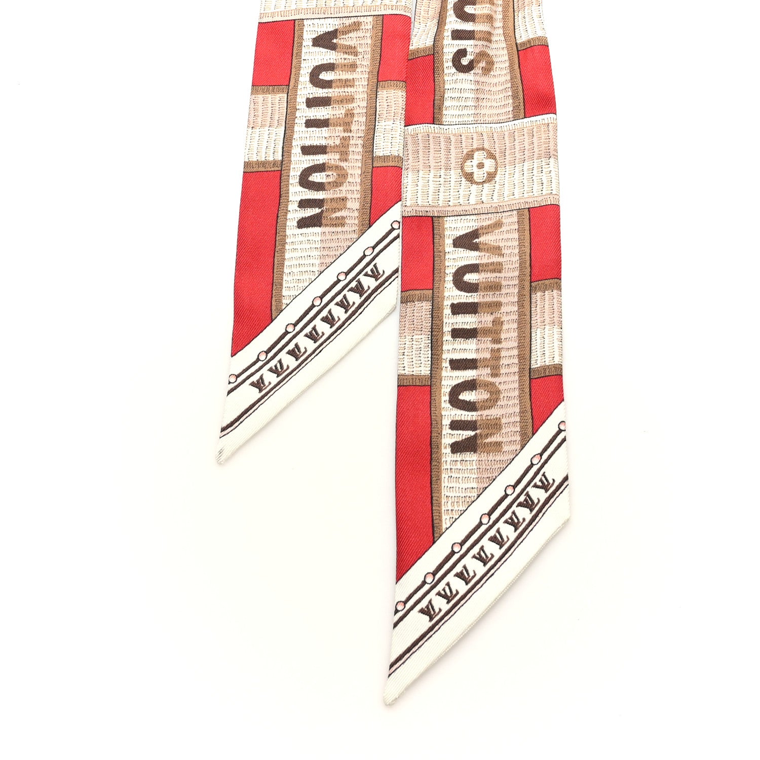 Louis Vuitton Silk Monogram LV Details BB Bandeau Red 2 of 3