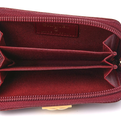 Chanel Caviar Quilted Boy Zip Around Coin Purse Wallet Burgundy 5 of 16