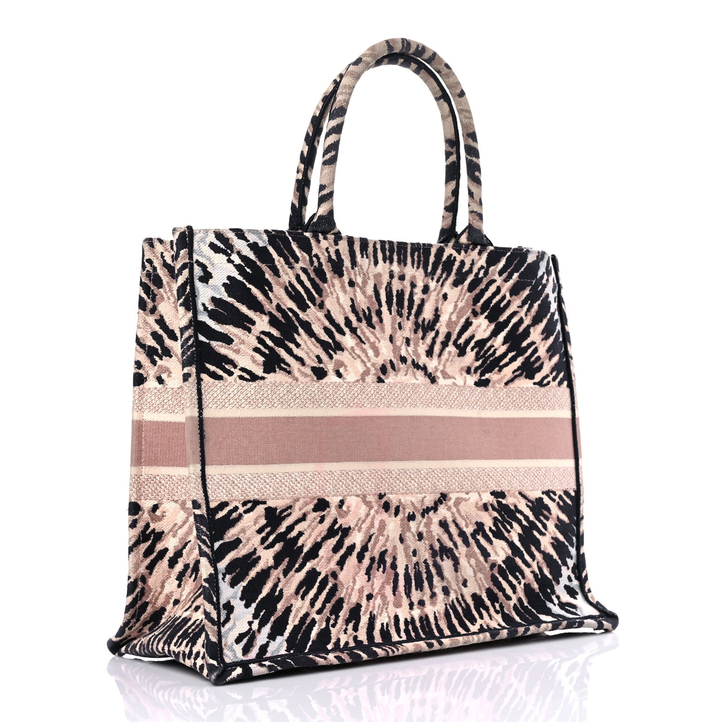Canvas Embroidered Tie Dye Large Book Tote Multicolor