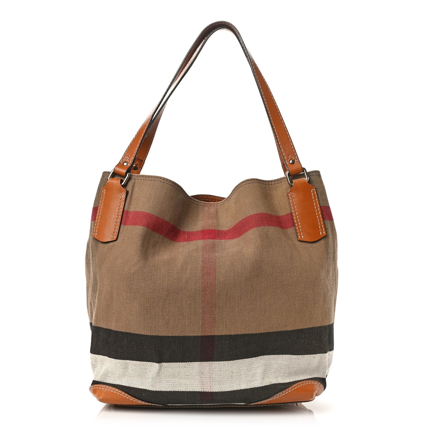 Canvas Mega Check Medium Ashby Hobo Saddle Brown