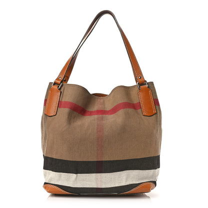 Burberry Canvas Mega Check Medium Ashby Hobo Saddle Brown 2 of 14