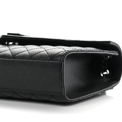 Saint Laurent Grain De Poudre Textured Mixed Matelasse Triquilt Medium Monogram Satchel Black 10 of 10