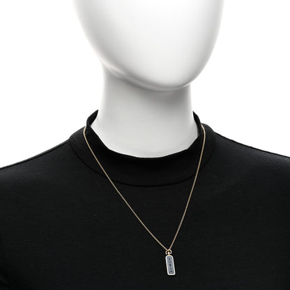 Louis Vuitton 18K Yellow Gold Blue Titanium Small Les Gastons Tag Pendant Necklace 2 of 5