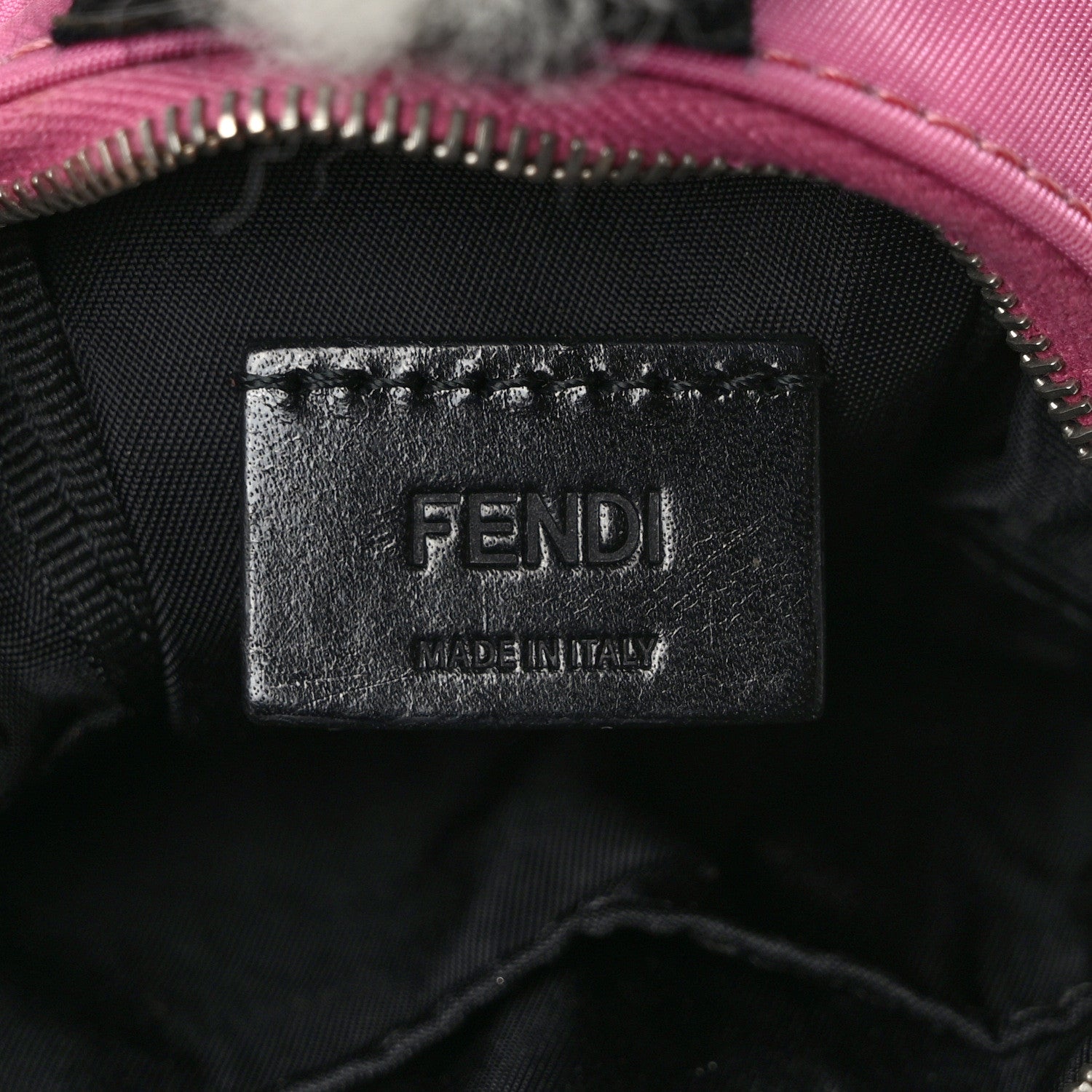 Fendi Nylon Shiny Nappa Nutria Fox Fur Monster Eyes Mini Backpack Charm Lollypop Rosa Fluo Multicolor 6 of 8