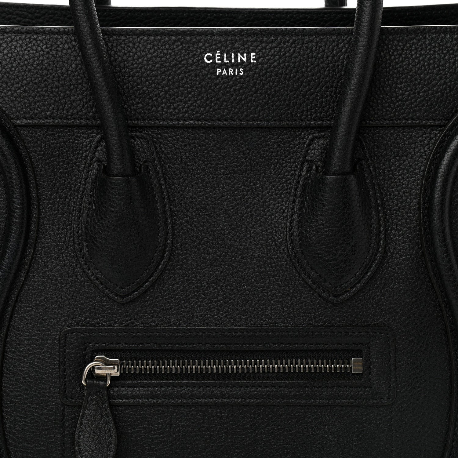 Celine Drummed Calfskin Micro Luggage Black 7 of 14