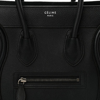 Celine Drummed Calfskin Micro Luggage Black 7 of 14