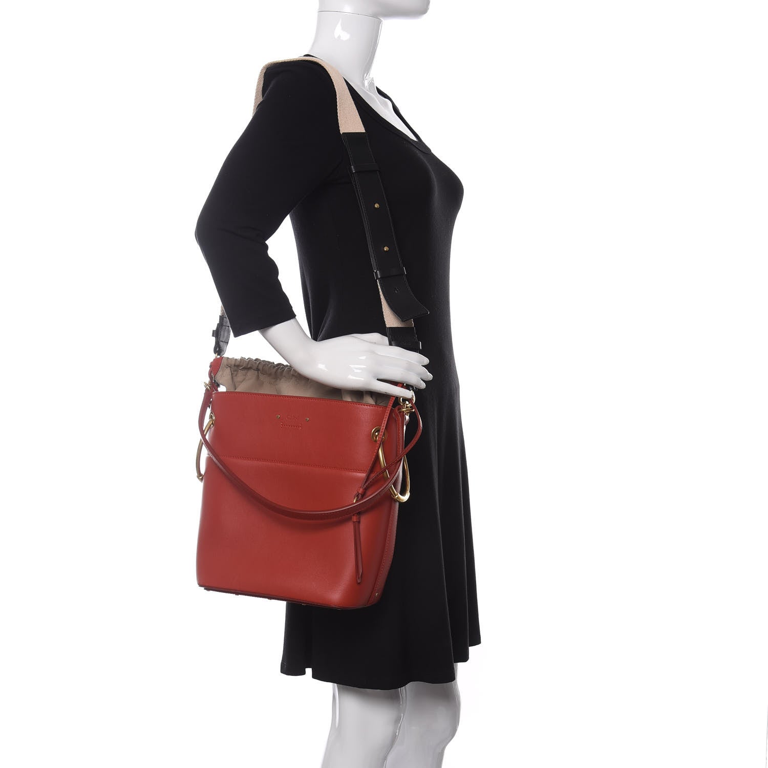 Chloe Smooth Calfskin Medium Roy Bucket Bag Earthy Red 2 of 12