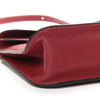 Hermes Taurillon Clemence Halzan 31 GM Rouge Grenat 9 of 10