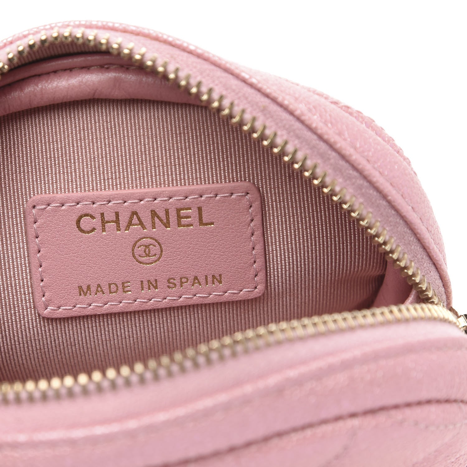 Chanel Iridescent Caviar Quilted Zip Around Classic Coin Purse Rose Pink 7 of 8