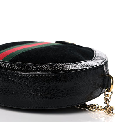 Gucci Suede Patent Web Mini Ophidia Round Shoulder Bag Black 11 of 11