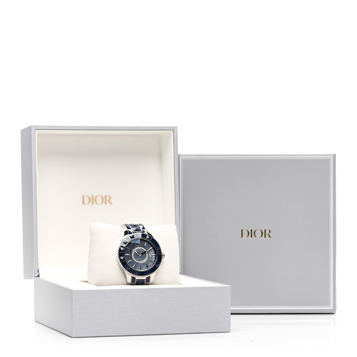 Christian Dior Stainless Steel Diamond Blue Mother of Pearl 38mm Christal Automatic Watch 5 of 5