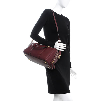 Burberry Derby Calfskin Medium Alchester Bowling Bag Mahogany Red 2 of 8