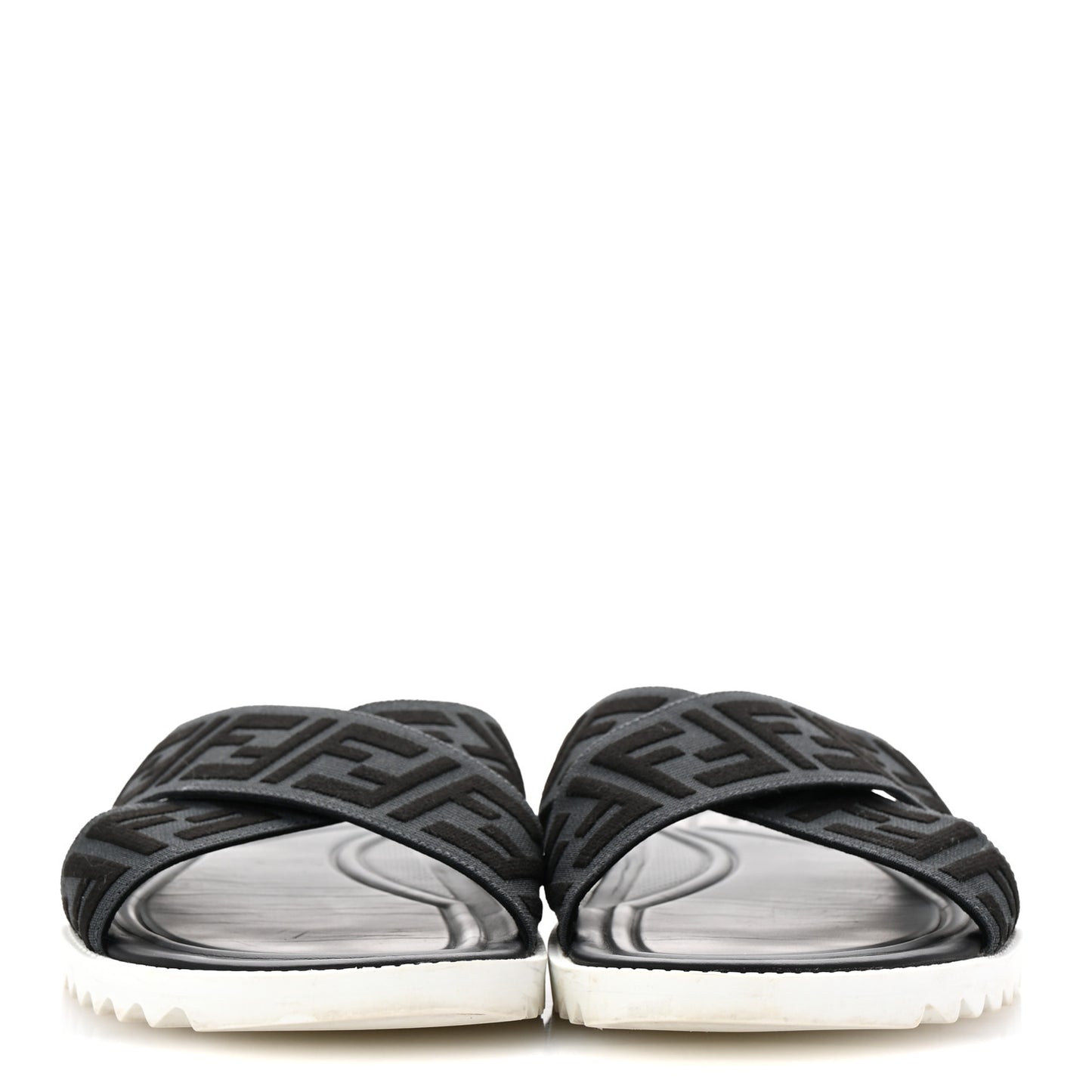 Fabric Rubber Macro FF Embroidered Mens Crisscross Slide Sandals 8 Asfalto Black