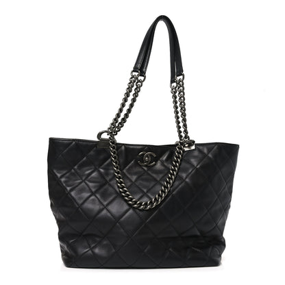 Chanel Calfskin Quilted Large Shopping In Chains Tote Black 1 of 9