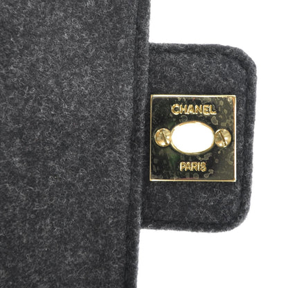 Chanel Wool Contrast Stitch Surpique Mini Flap Charcoal 7 of 12
