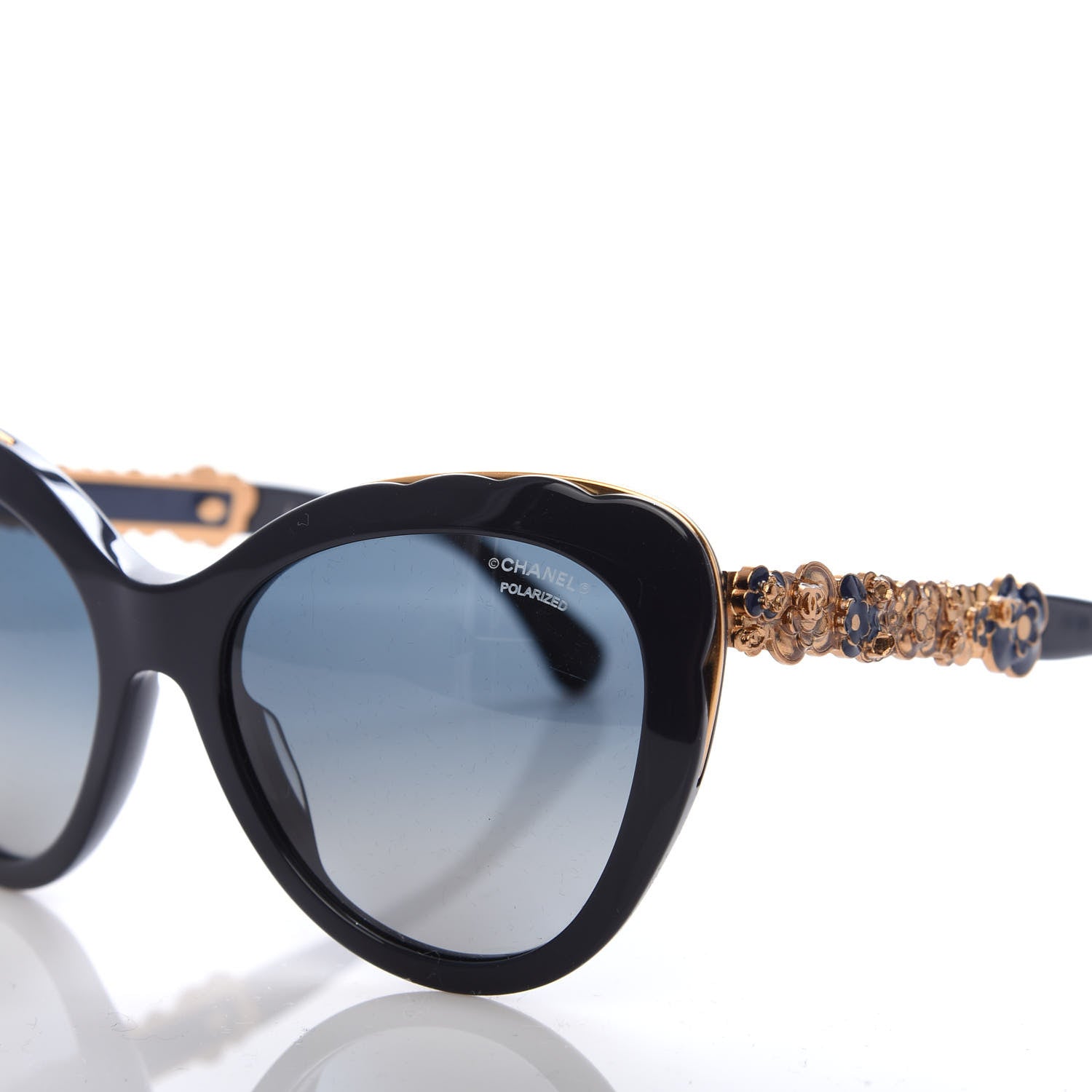 Chanel Acetate Bijou Cat Eye Polarized Sunglasses 5354 Black 7 of 8