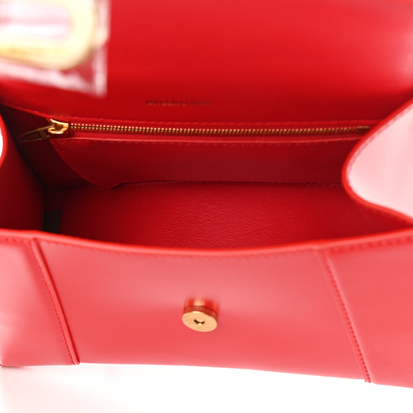 Shiny Box Calfskin Small Hourglass Top Handle Bag Bright Red