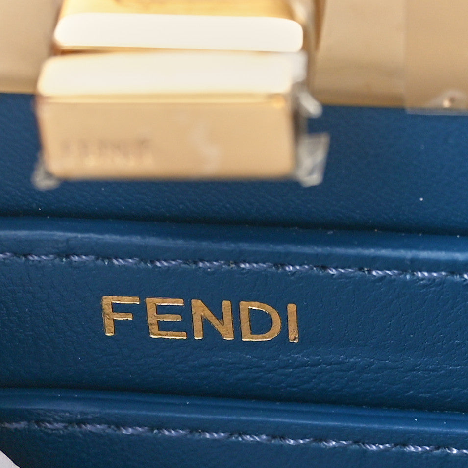 Fendi Stingray Shiny Nappa Petite Peekaboo I SEE U Satchel Mirto 7 of 10