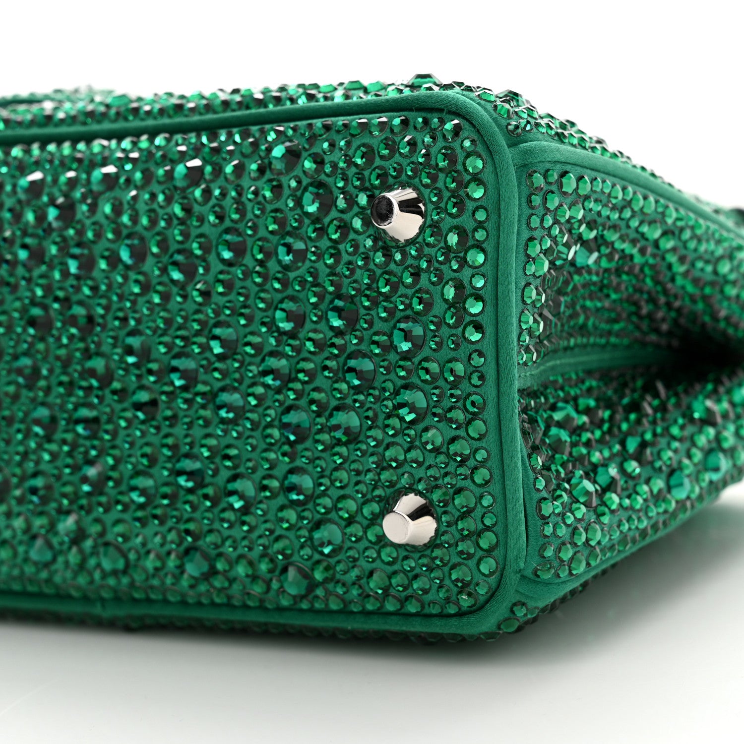 Prada Satin Crystal Mini Galleria Double Zip Tote Mango 10 of 11