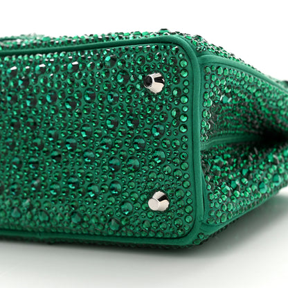 Prada Satin Crystal Mini Galleria Double Zip Tote Mango 10 of 11