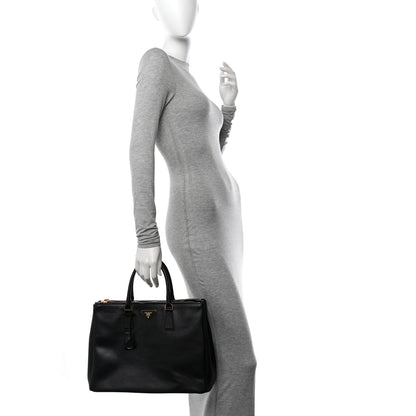 Prada Saffiano Large Galleria Double Zip Tote Black 2 of 14