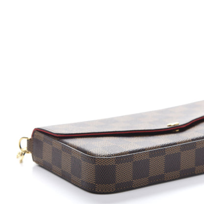 Louis Vuitton Damier Ebene Pochette Felicie Chain Wallet 6 of 14