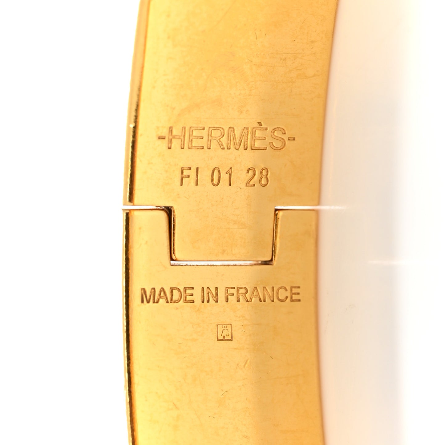 Enamel Narrow Clic Clac H Bracelet PM White