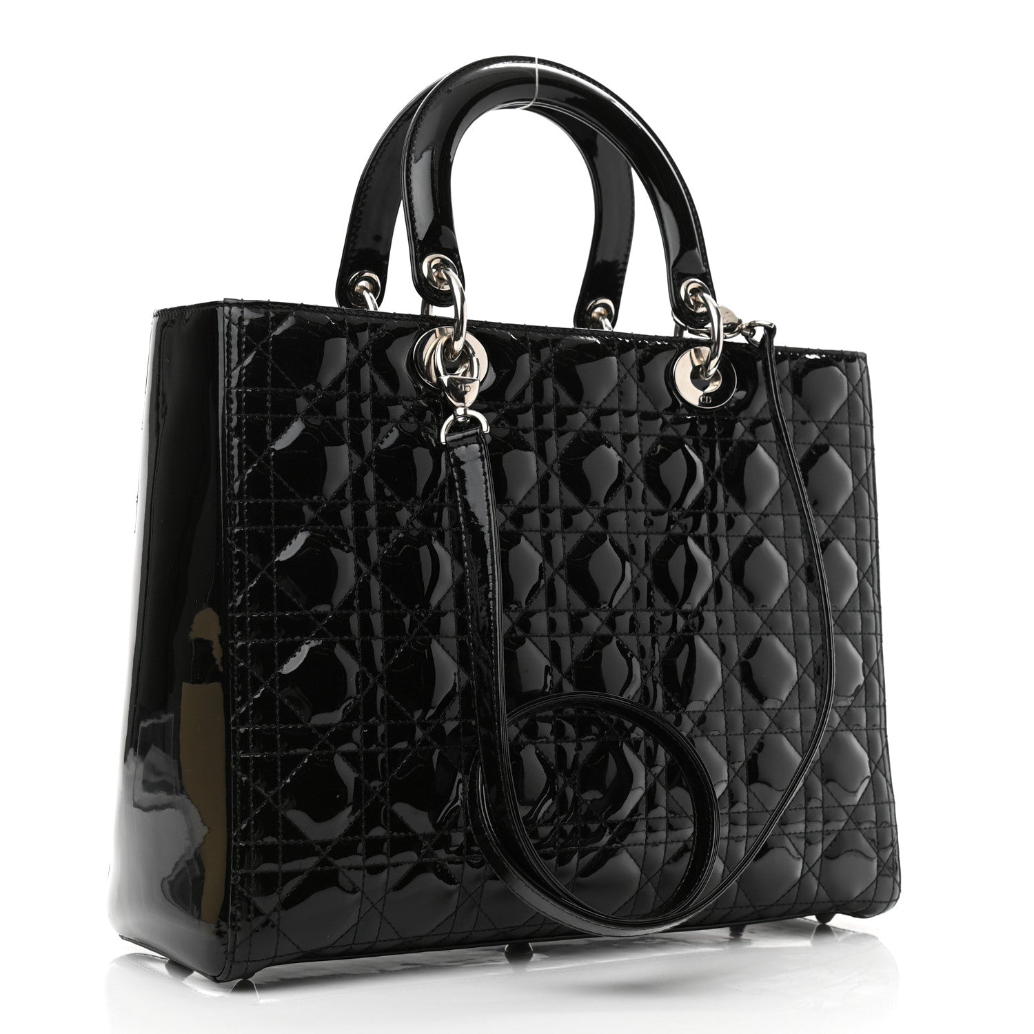 Christian Dior Patent Cannage Large Lady Dior Black 3 of 10