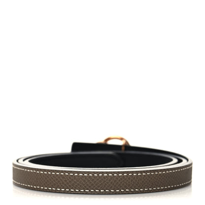 Hermes Swift Epsom 13mm Mini Laquee Reversible Belt 85 34 Etoupe Black 2 of 6