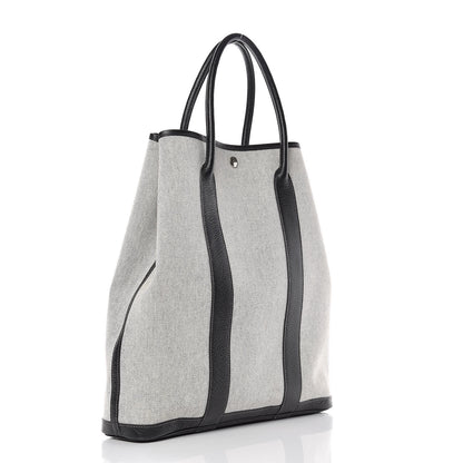 Hermes Buffle Skipper Toile Garden Party Vertical Tote Black 3 of 10