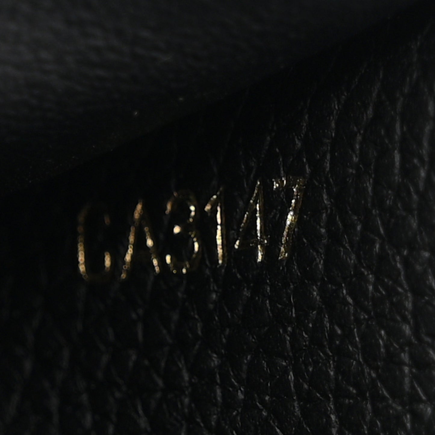 Grained Calfskin Monogram Double V Compact Wallet Black