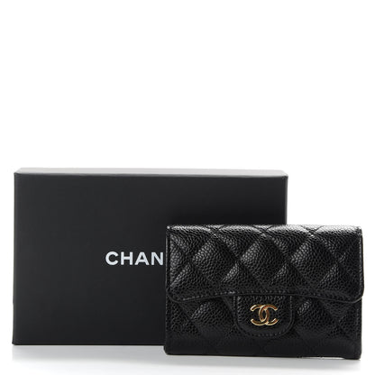 Chanel Caviar Quilted Flap Card Holder Wallet Black 9 of 9