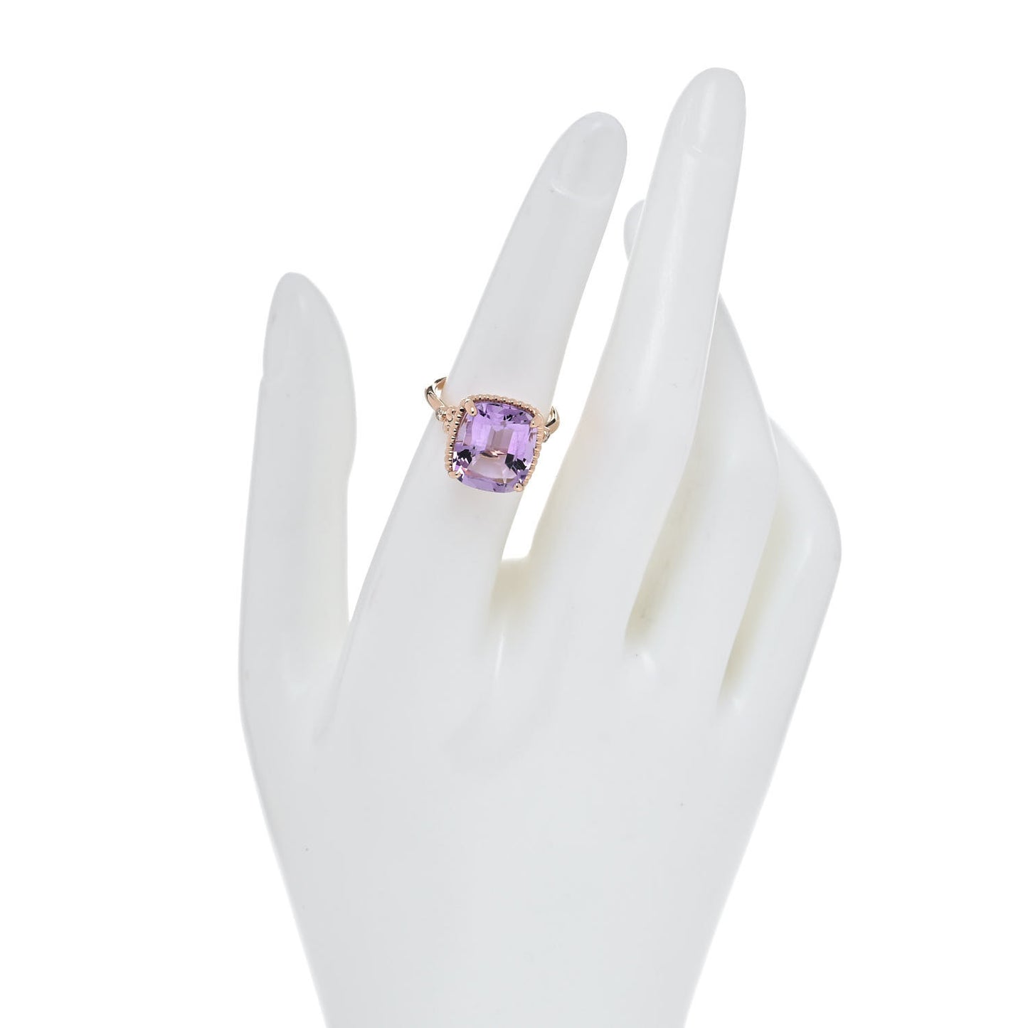 18K Rose Gold Diamond Amethyst Sparklers Cocktail Ring 52 6