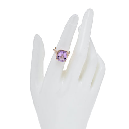 Tiffany 18K Rose Gold Diamond Amethyst Sparklers Cocktail Ring 52 6 2 of 6