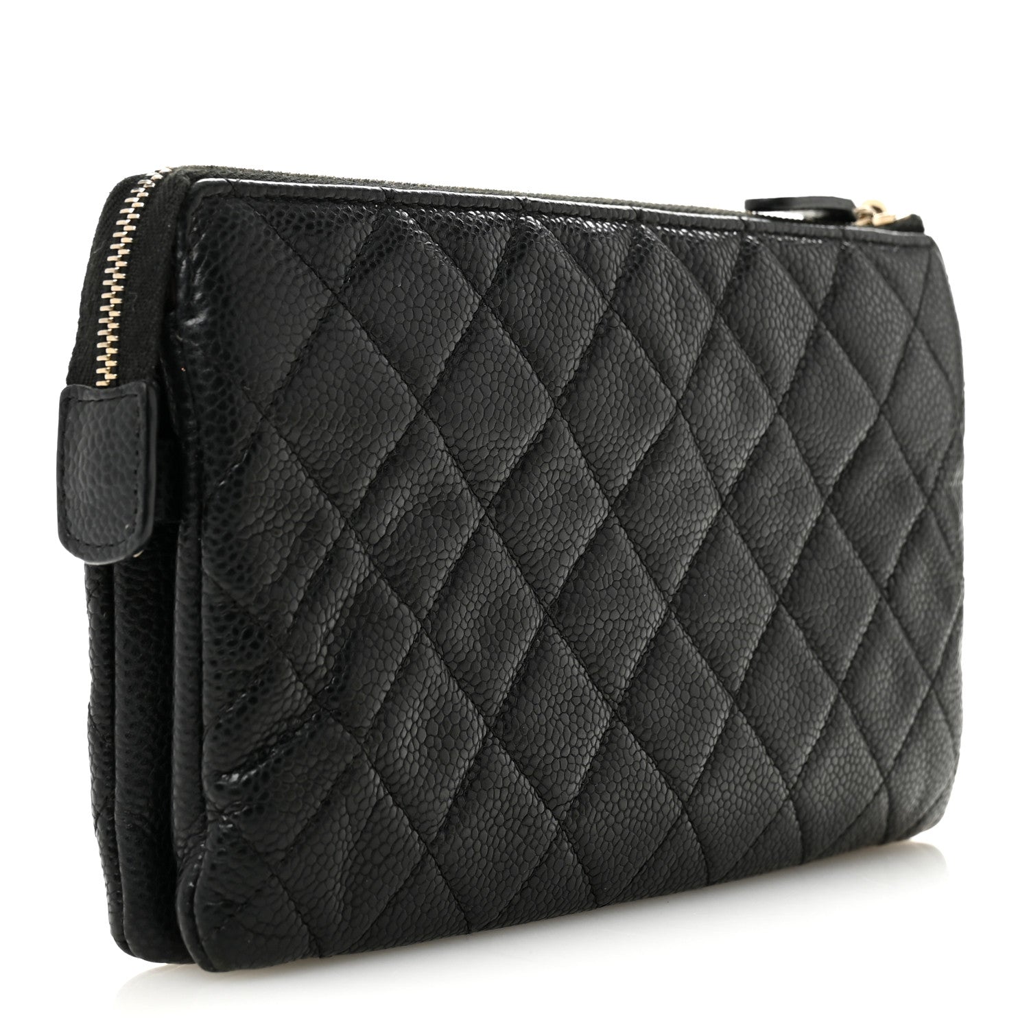 Chanel Caviar Quilted Small Zipped Clutch Black 3 of 11