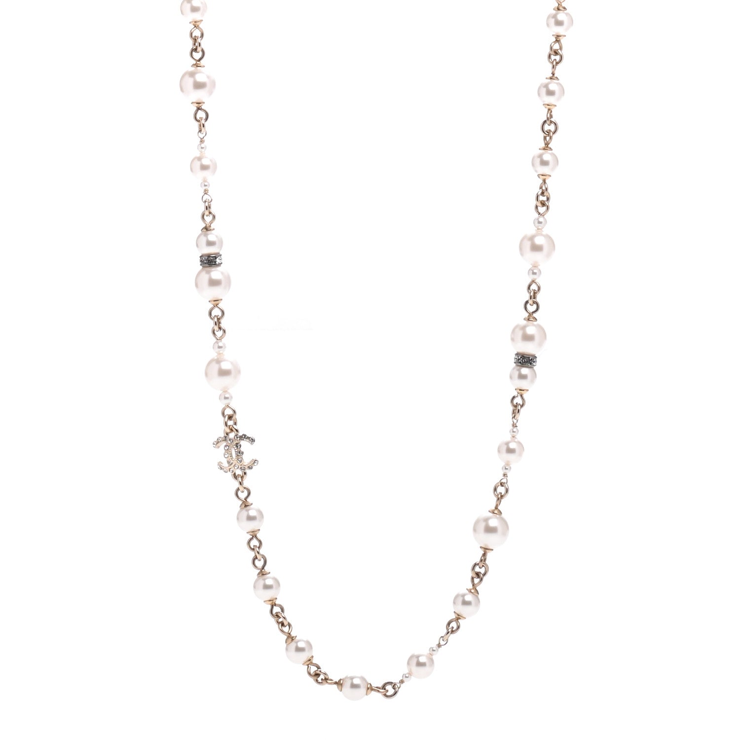 Chanel Pearl CC Coco Necklace Gold 1 of 5