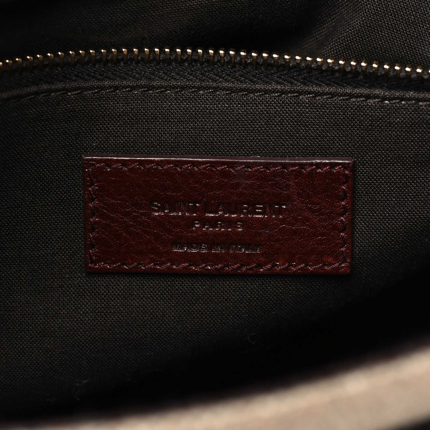 Saint Laurent Cotton Canvas Vintage Calfskin Monogram Medium Niki Chain Satchel Natural Chocolate 6 of 10