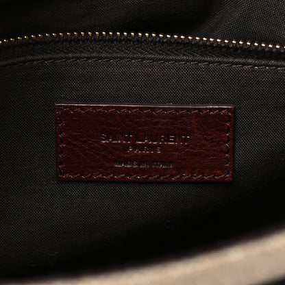 Saint Laurent Cotton Canvas Vintage Calfskin Monogram Medium Niki Chain Satchel Natural Chocolate 6 of 10