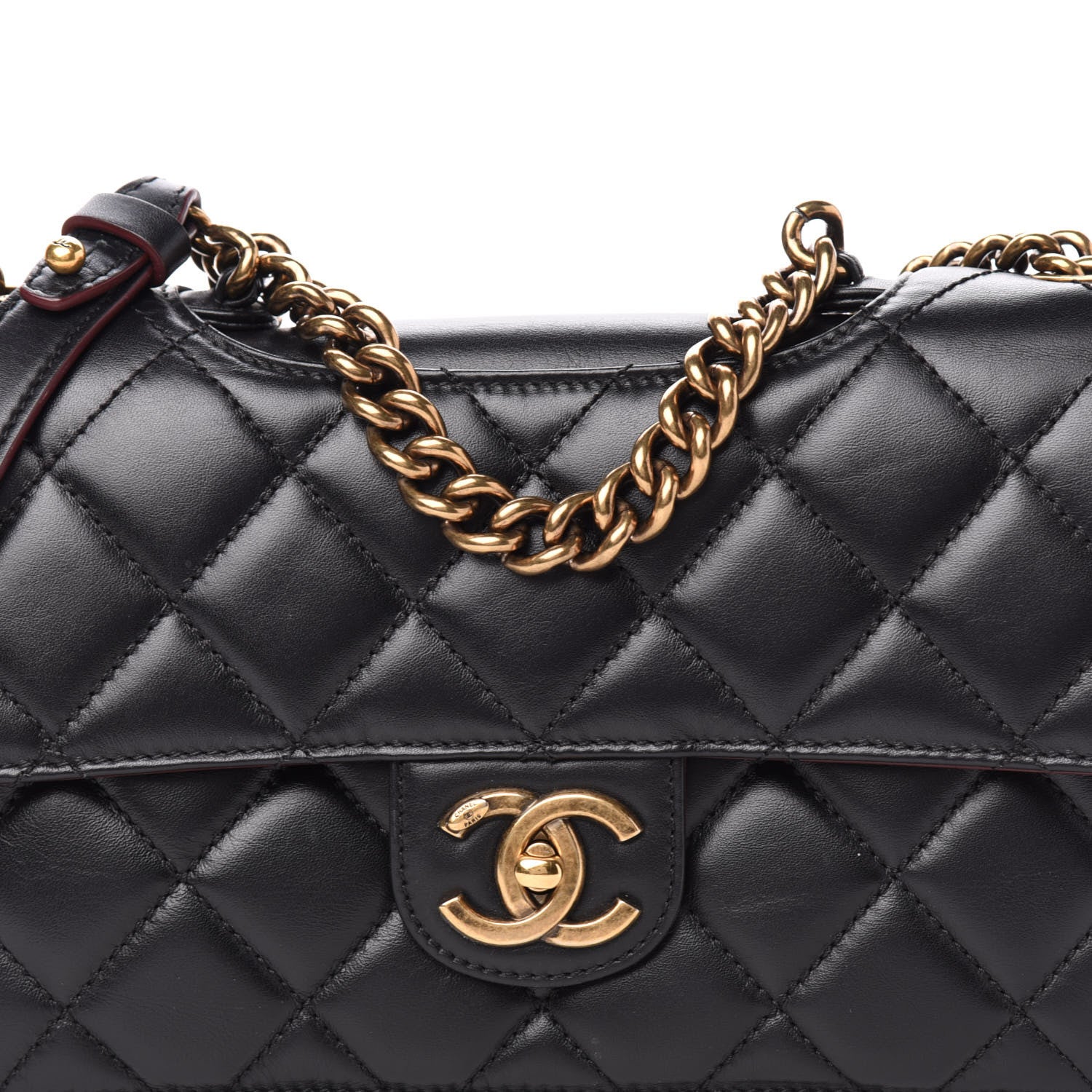 Chanel Glazed Calfskin Quilted Medium Perfect Edge Flap Black 10 of 10