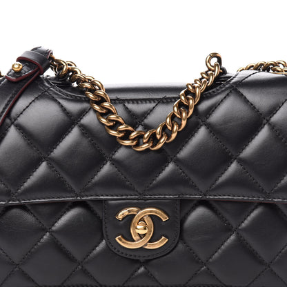 Chanel Glazed Calfskin Quilted Medium Perfect Edge Flap Black 10 of 10