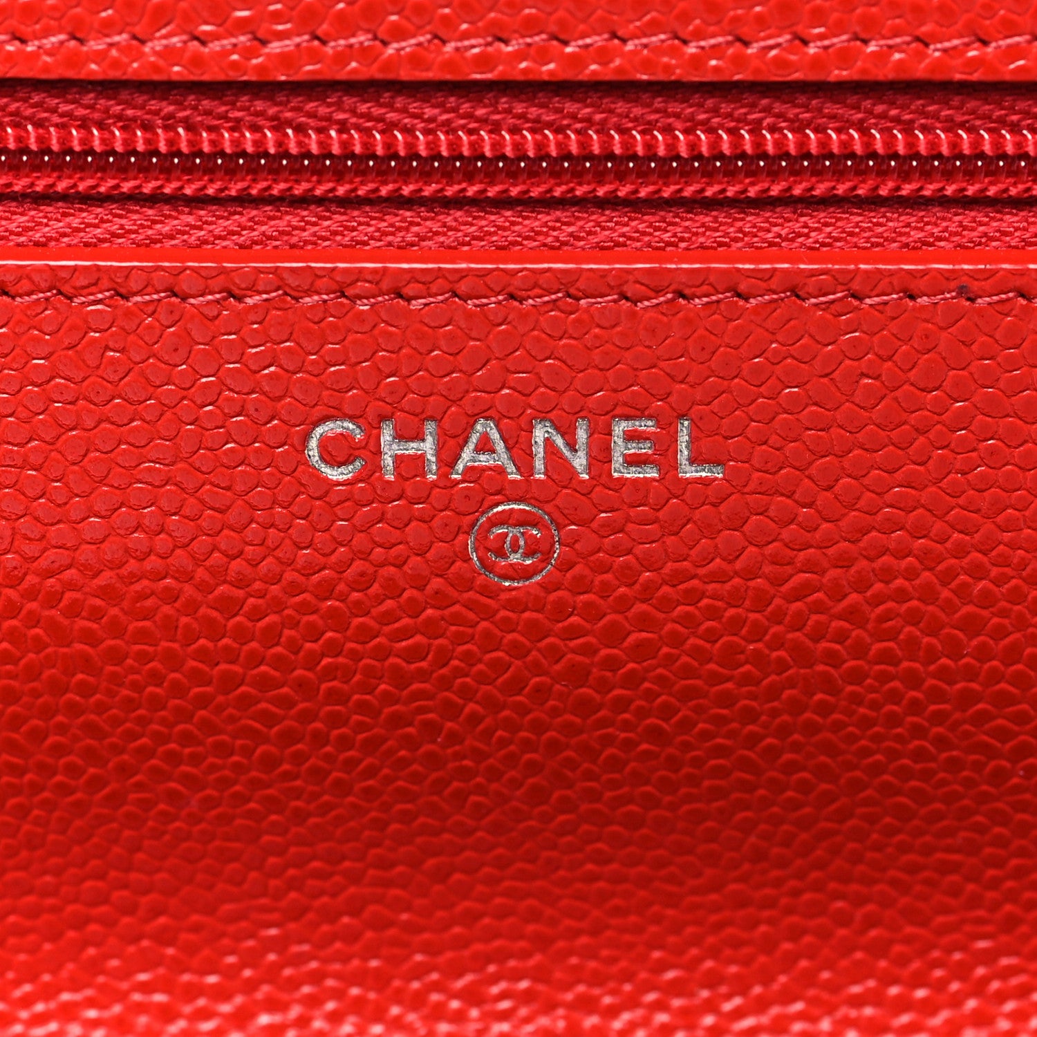 Chanel Caviar Quilted Wallet on Chain WOC Red 6 of 10
