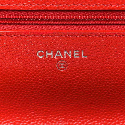 Chanel Caviar Quilted Wallet on Chain WOC Red 6 of 10