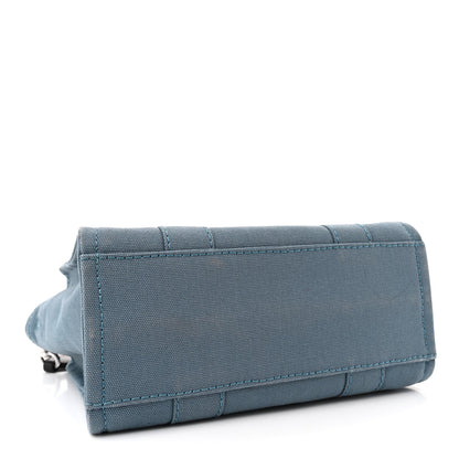Marc Jacobs Cotton Canvas Mini The Tote Bag Blue Shadow 4 of 11