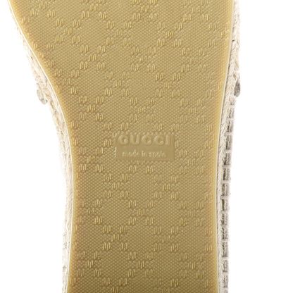 Gucci Washed Cotton Miro Soft Calfskin GG Monogram Espadrilles 38.5 White Mystic White 8 of 10