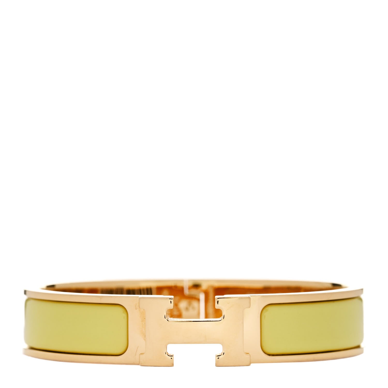 Hermes Enamel Narrow Clic Clac H Bracelet PM Jaune Citron 1 of 5
