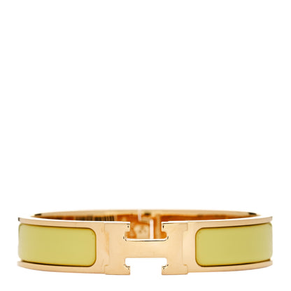 Hermes Enamel Narrow Clic Clac H Bracelet PM Jaune Citron 1 of 5