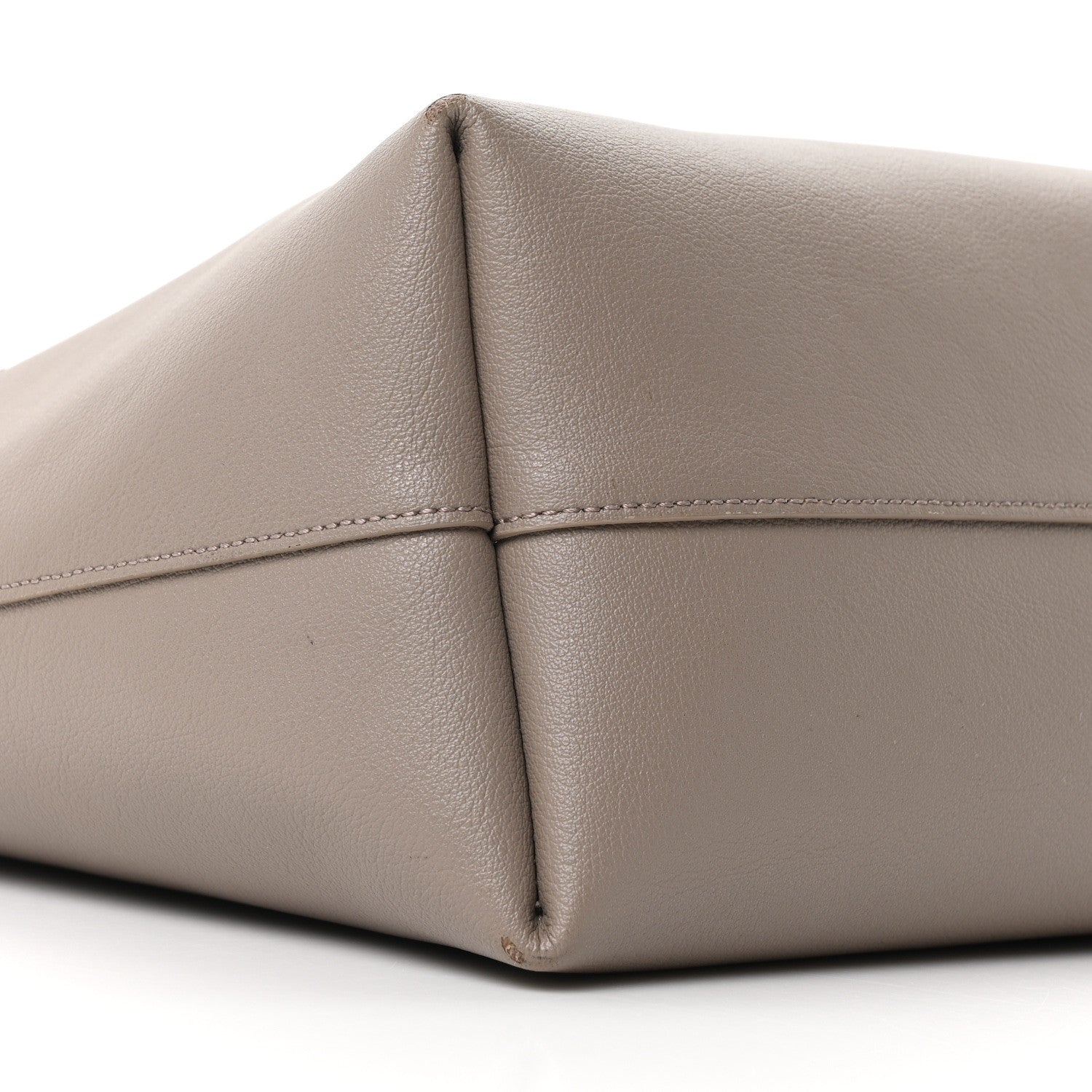 Saint Laurent Calfskin Large Shopping Tote Oyster Gray 9 of 10