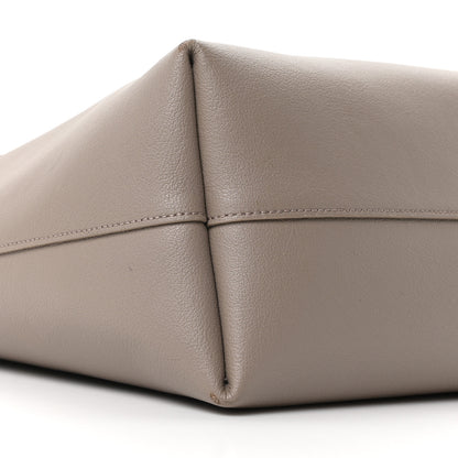 Saint Laurent Calfskin Large Shopping Tote Oyster Gray 9 of 10